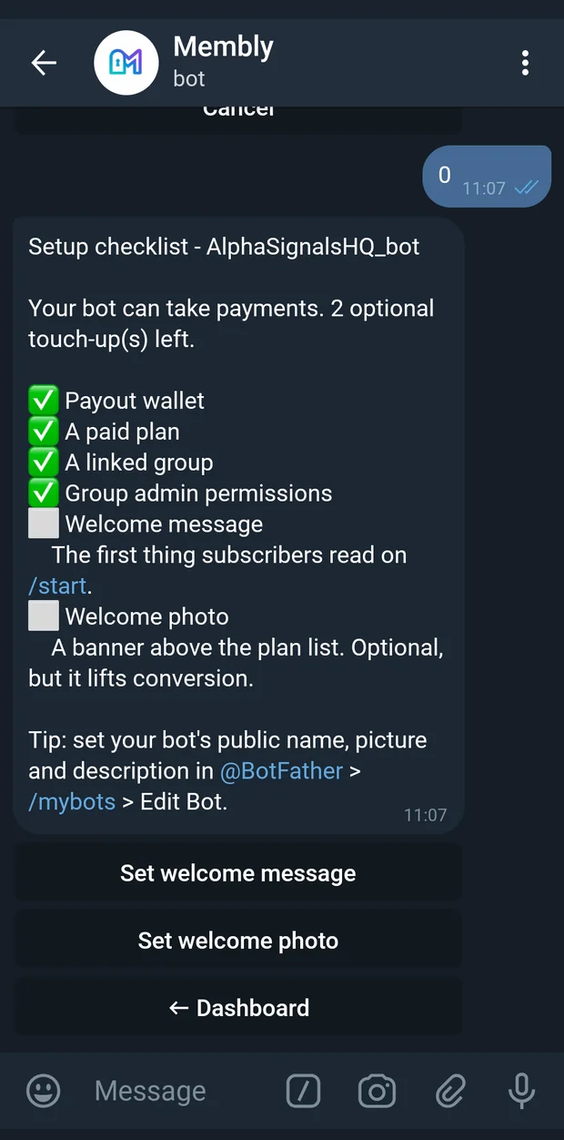 The post-launch setup checklist, with blocking items listed first.