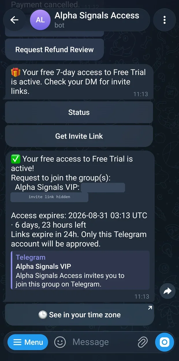 Confirmation that the deposit was seen and the subscription is being activated.
