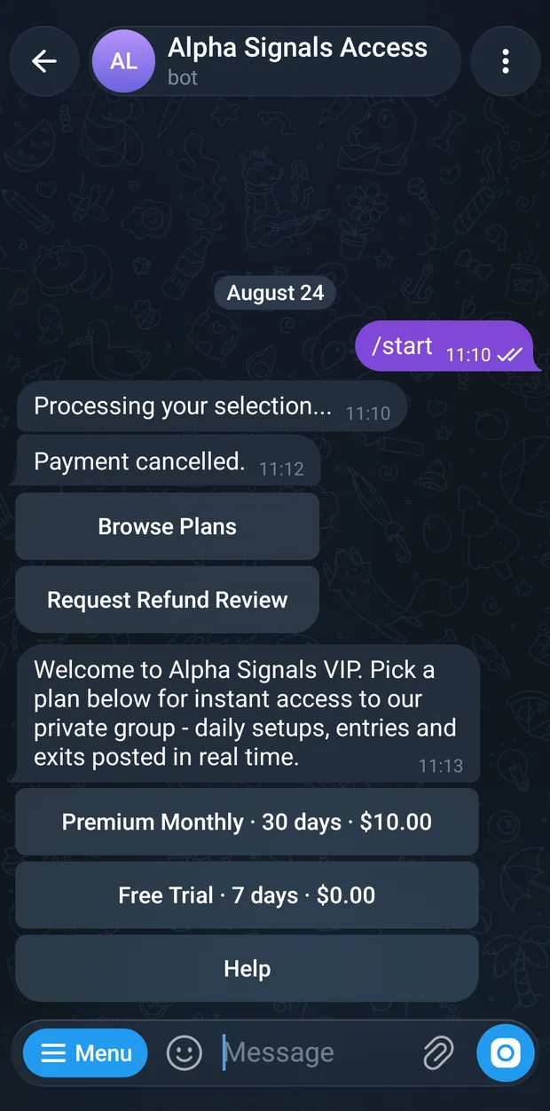 The plan list, with a trial plan, an introductory price and a coupon-only plan.