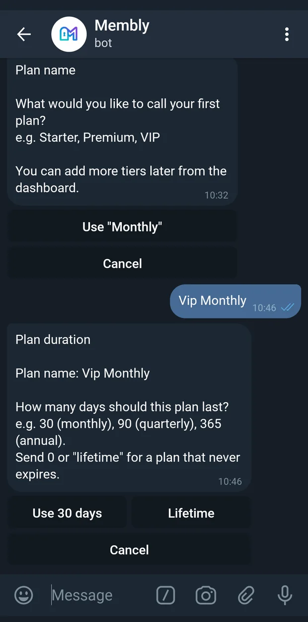 Choosing how long one subscription period lasts.