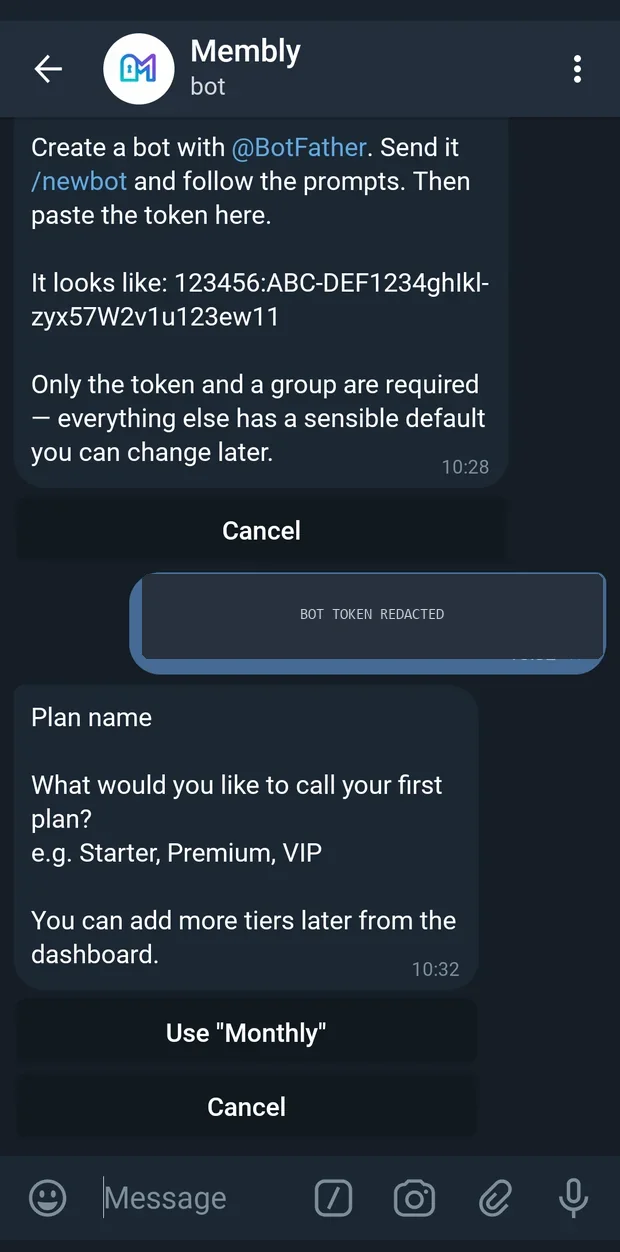 The guided path starts by naming your first plan.